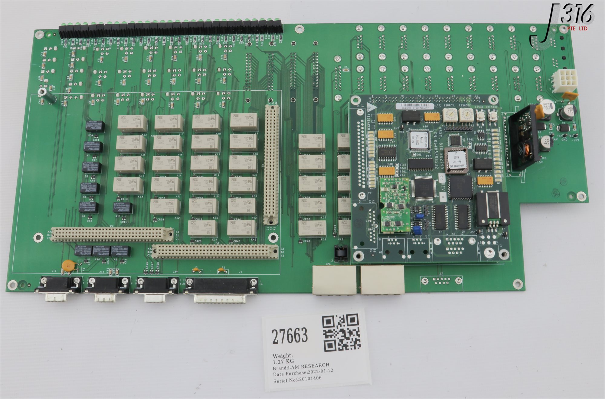 kg.o 27663 LAM RESEARCH PCB, 16 IGS MOTHERBD, DGF W/ 810-802799-010 810